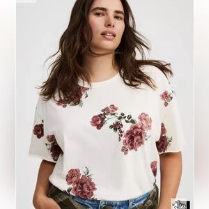 Torrid Floral Birch Boxy Tee